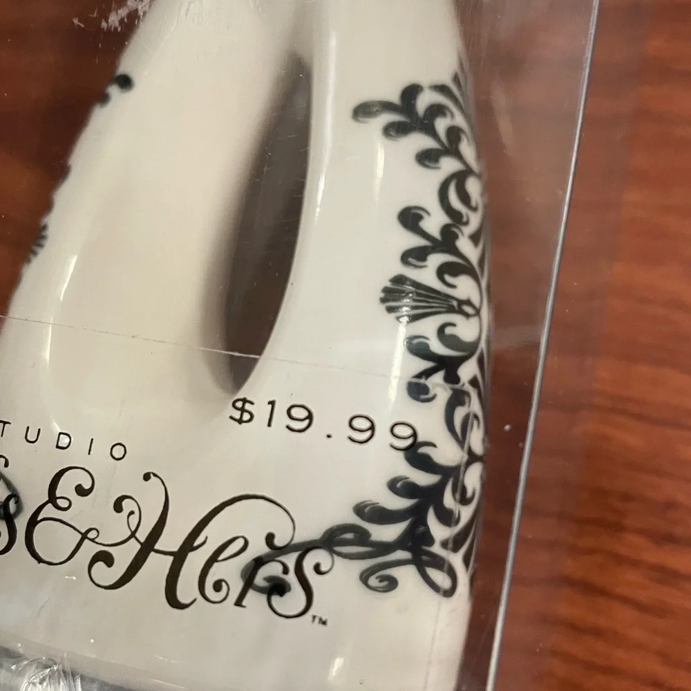 Studio His & Hers Wedding Anniversary Black & White Cake Topper